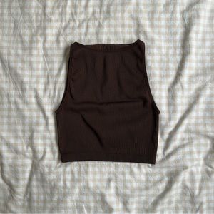 Cotton On Seamless Benni High Neck Tank in Brown